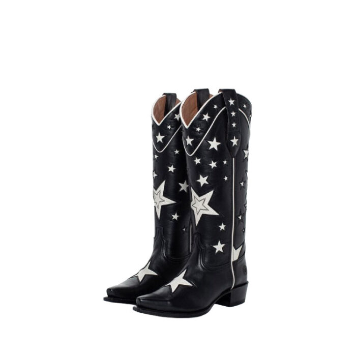 black and white cowgirl boots