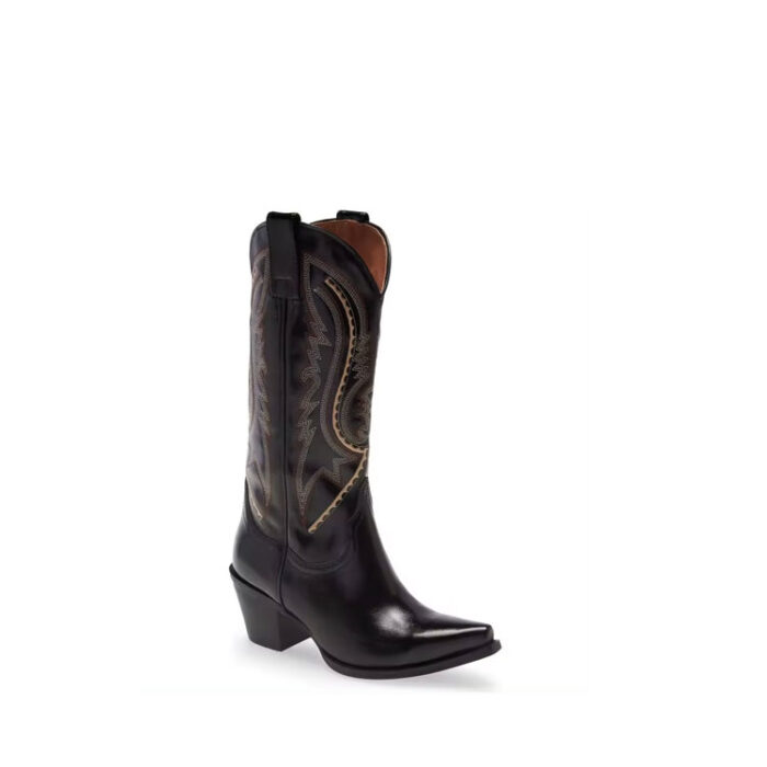 black cowgirl boots square toe