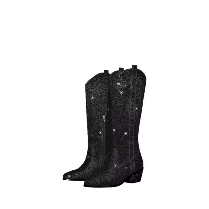 Black Rhinestone Cowboy Boots