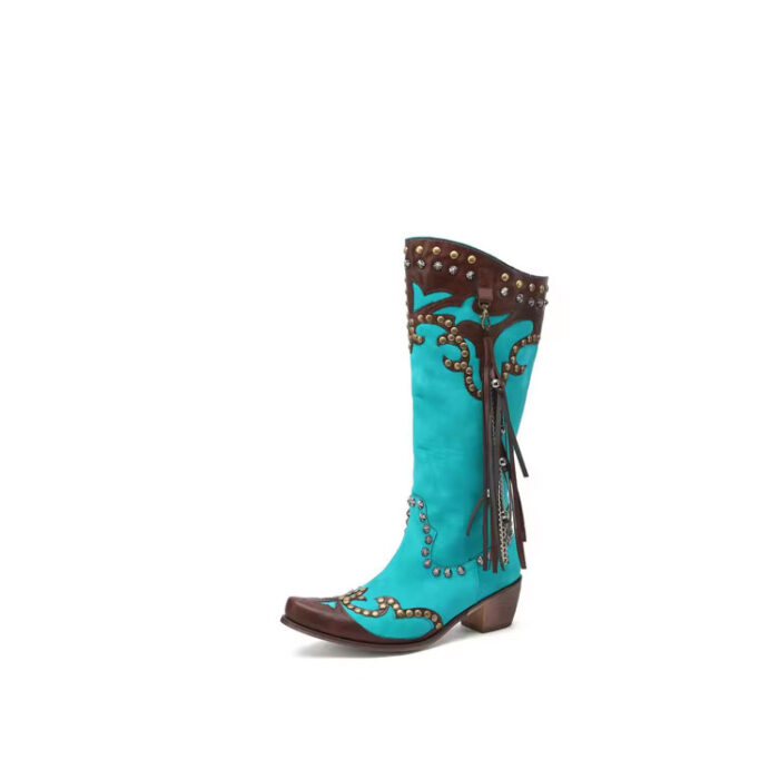 Blue and Brown Cowgirl Boots