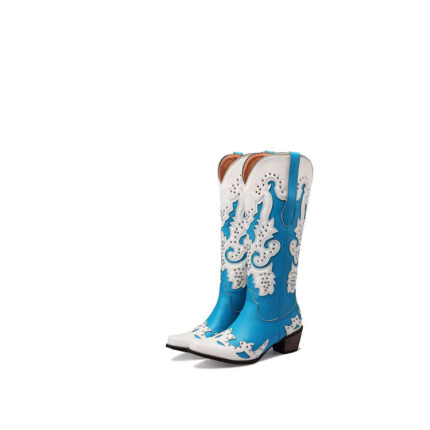 blue and white cowgirl boots