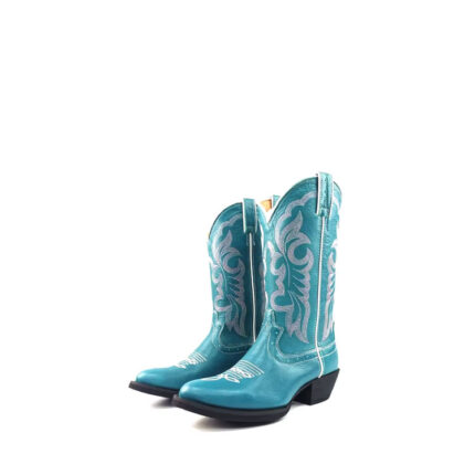 Blue Leather Cowgirl Boots