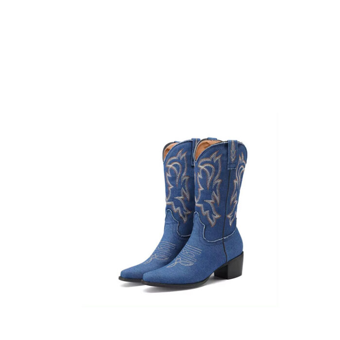 Blue Suede Cowgirl Boots