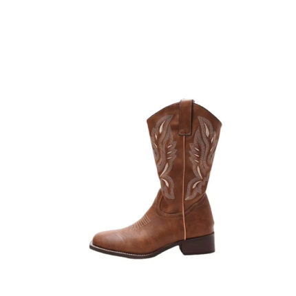 Brown Cowboy Boots Square Toe