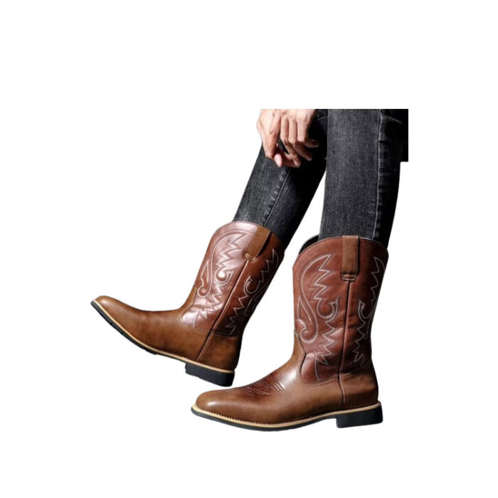 dark brown cowboy boots