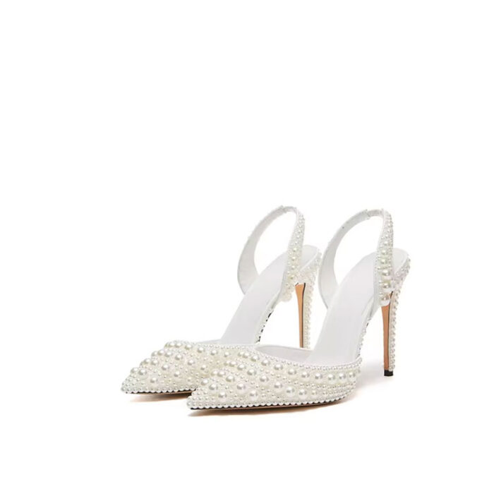 pearl wedding heels