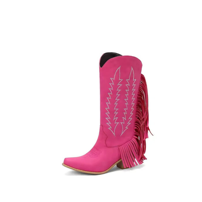 Pink Fringe Cowboy Boots