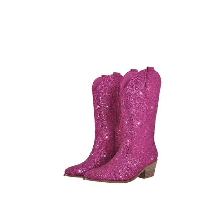 pink glitter cowgirl boots