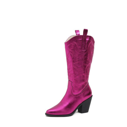 Pink Leather Cowboy Boots