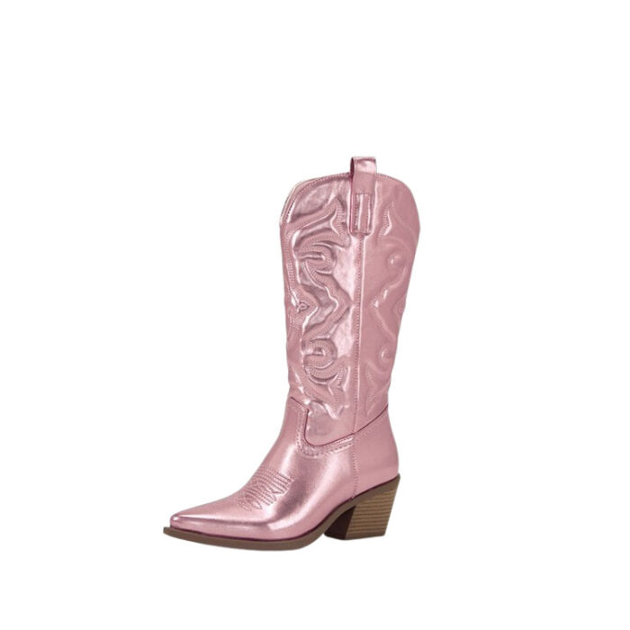 pink metallic cowboy boots