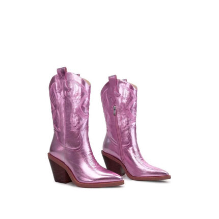 pink metallic cowgirl boots