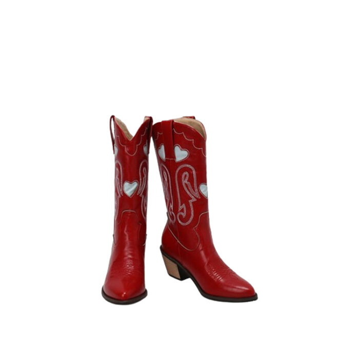 Red Leather Cowboy Boots