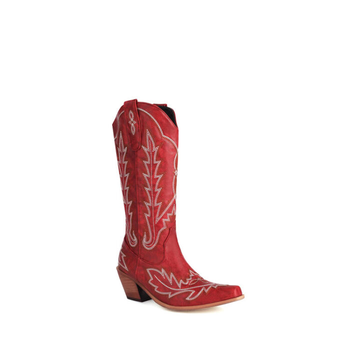 red leather cowgirl boots