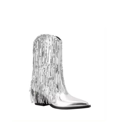 Black and Silver Cowboy Boots