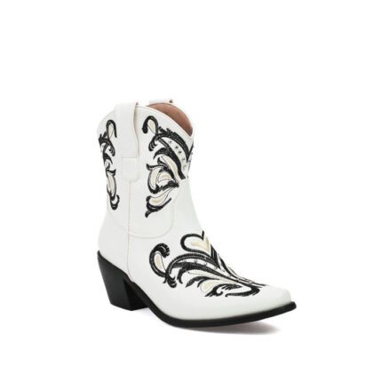 Short Black and White Cowboy Boot