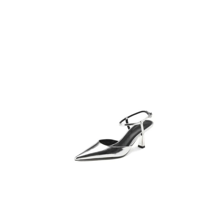 Silver Slingback Heels