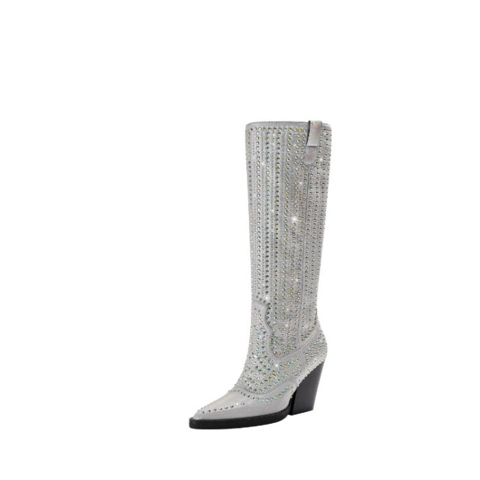 silver sparkle cowgirl boots