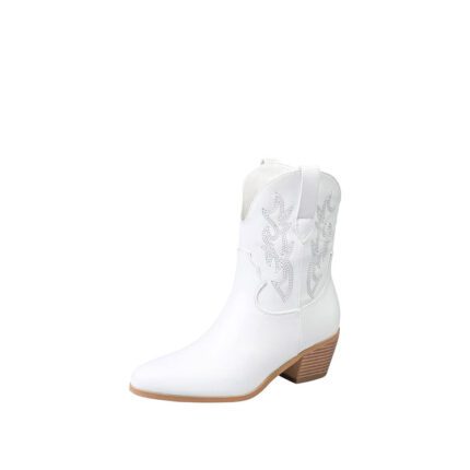 White Ankle Cowboy Boots