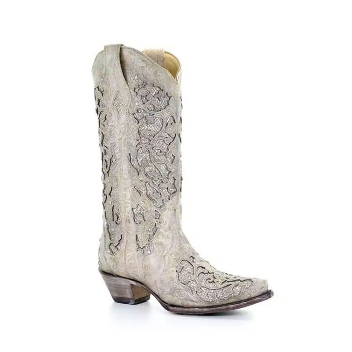 White Sparkly Cowboy Boots