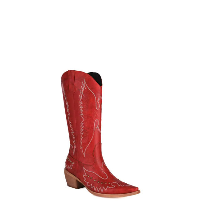 wide calf red cowboy boots