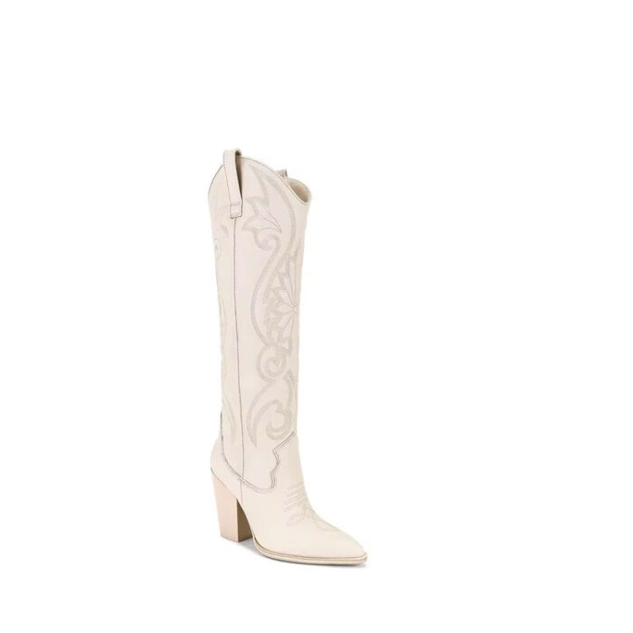 Wide Calf White Cowgirl Boots